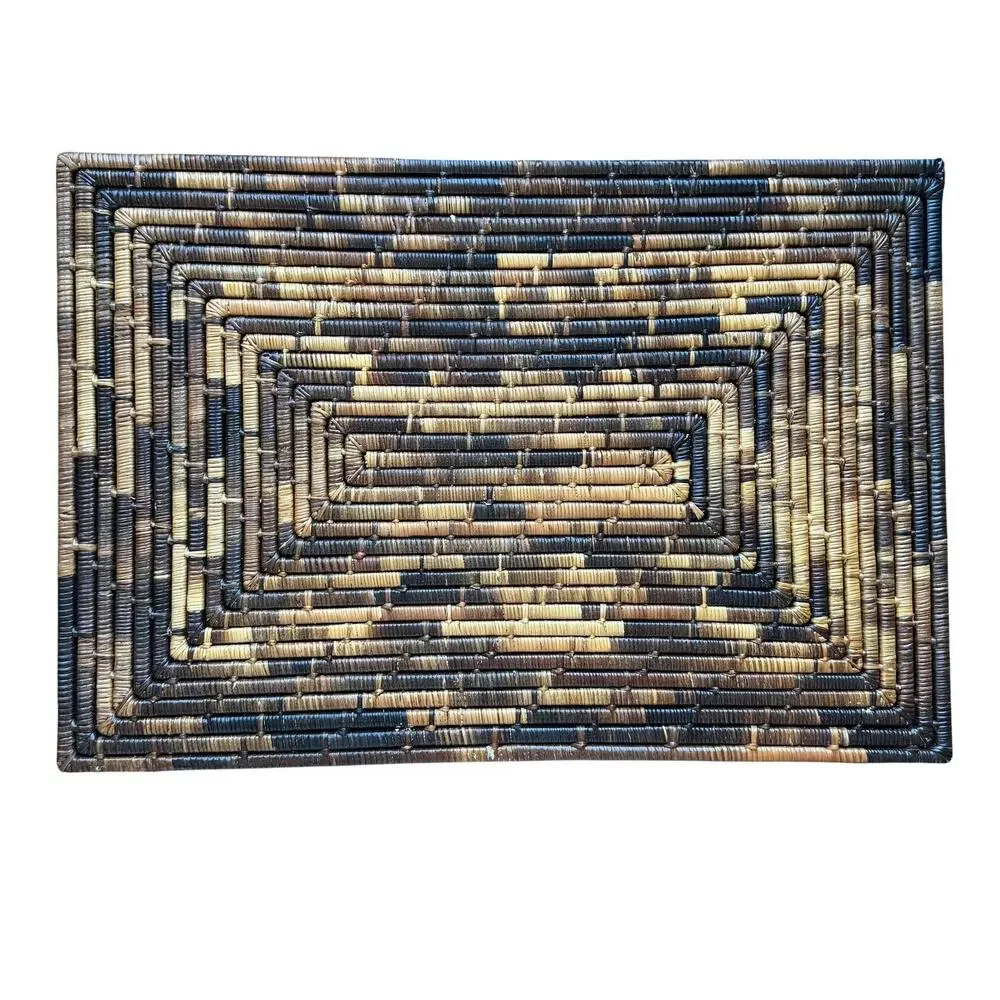 Set 4 Brown Rattan Woven Rectangular Placemats Table Dining Decor Kitchen Boho
